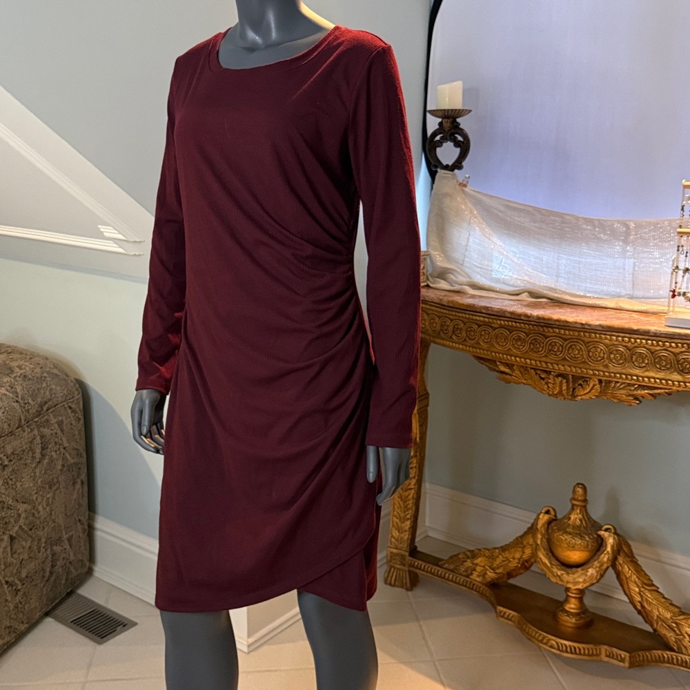 Red Long Sleeve Bodycon Cocktail Dress